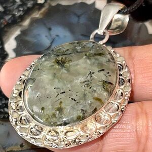 Yellow Green Prehnite Pendant 2 1/4”